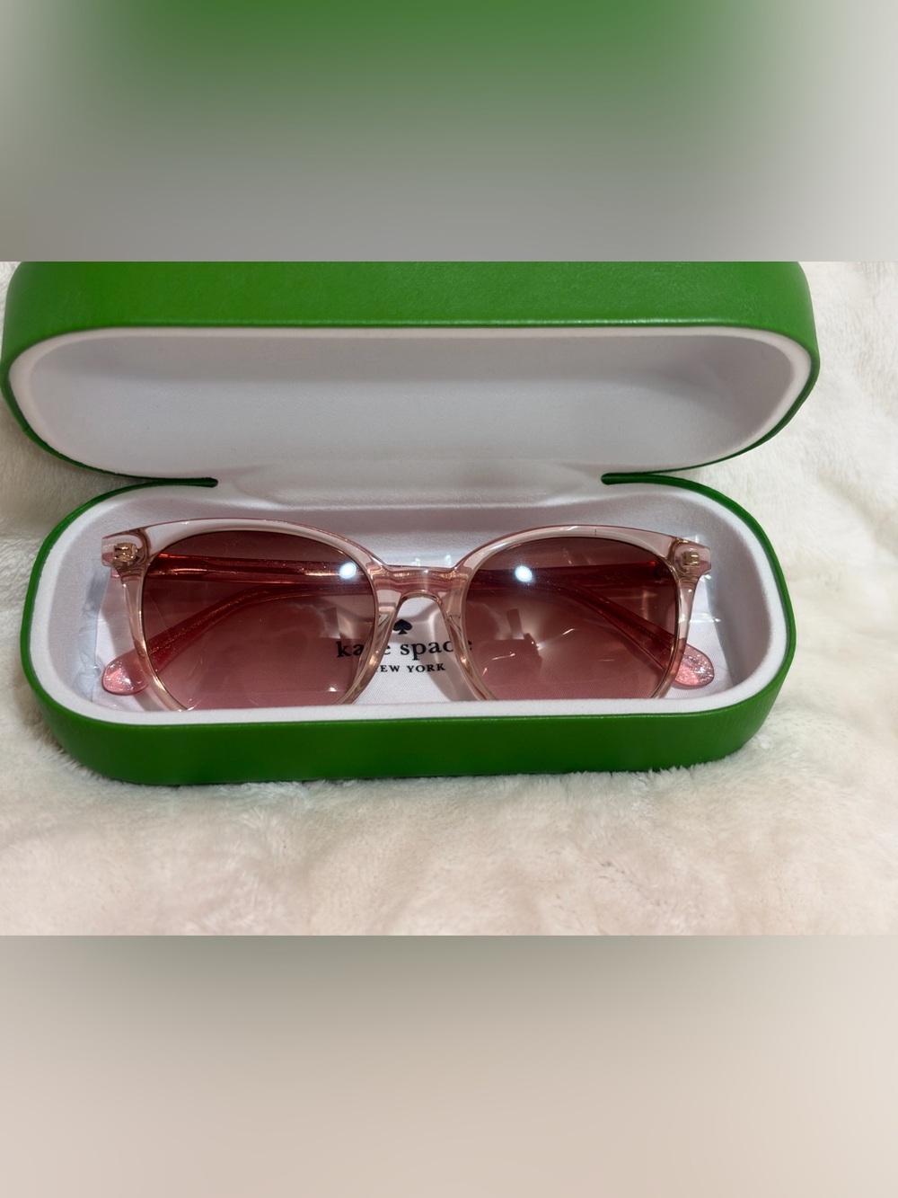 kate spade Translucent Blush Sunglasses with Rose Lenses